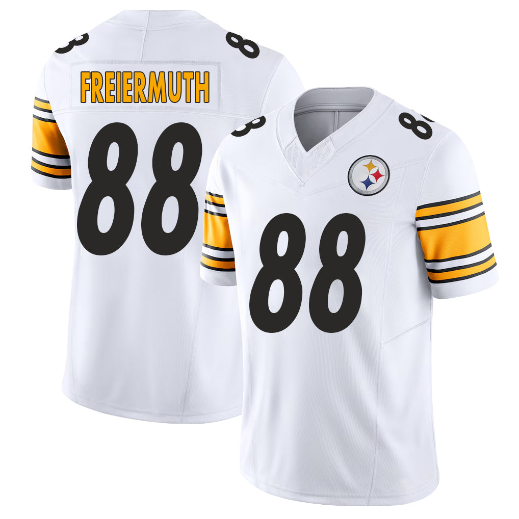 Pittsburgh #88 Freiermuth Player Football V Neck Short Sleeve White Jersey Pat For Men Youth Women Gift