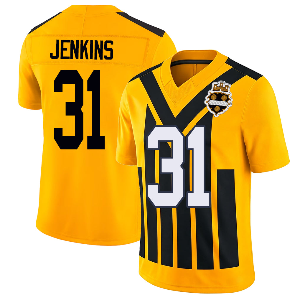 Pittsburgh #31 Jenkins Player Football V Neck Short Sleeve Gold Jersey Rayshawn For Men Youth Women Gift