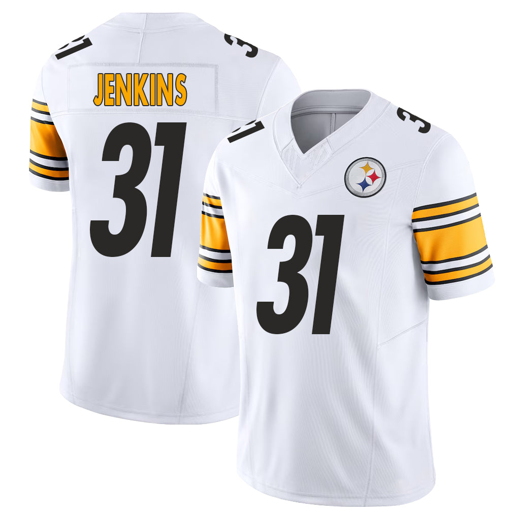 Pittsburgh #31 Jenkins Player Football V Neck Short Sleeve White Jersey Rayshawn For Men Youth Women Gift