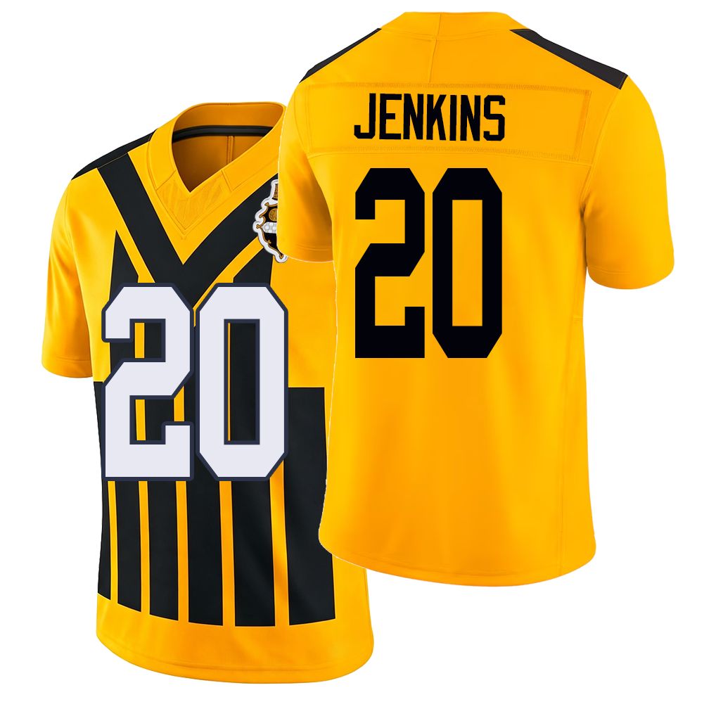Pittsburgh #20 Jenkins Player Football V Neck Short Sleeve Gold Jersey Rayshawn For Men Youth Women Gift