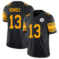 Pittsburgh #13 Dowdle Player Football V Neck Short Sleeve Jersey Black Rico For Men Youth Women Gift