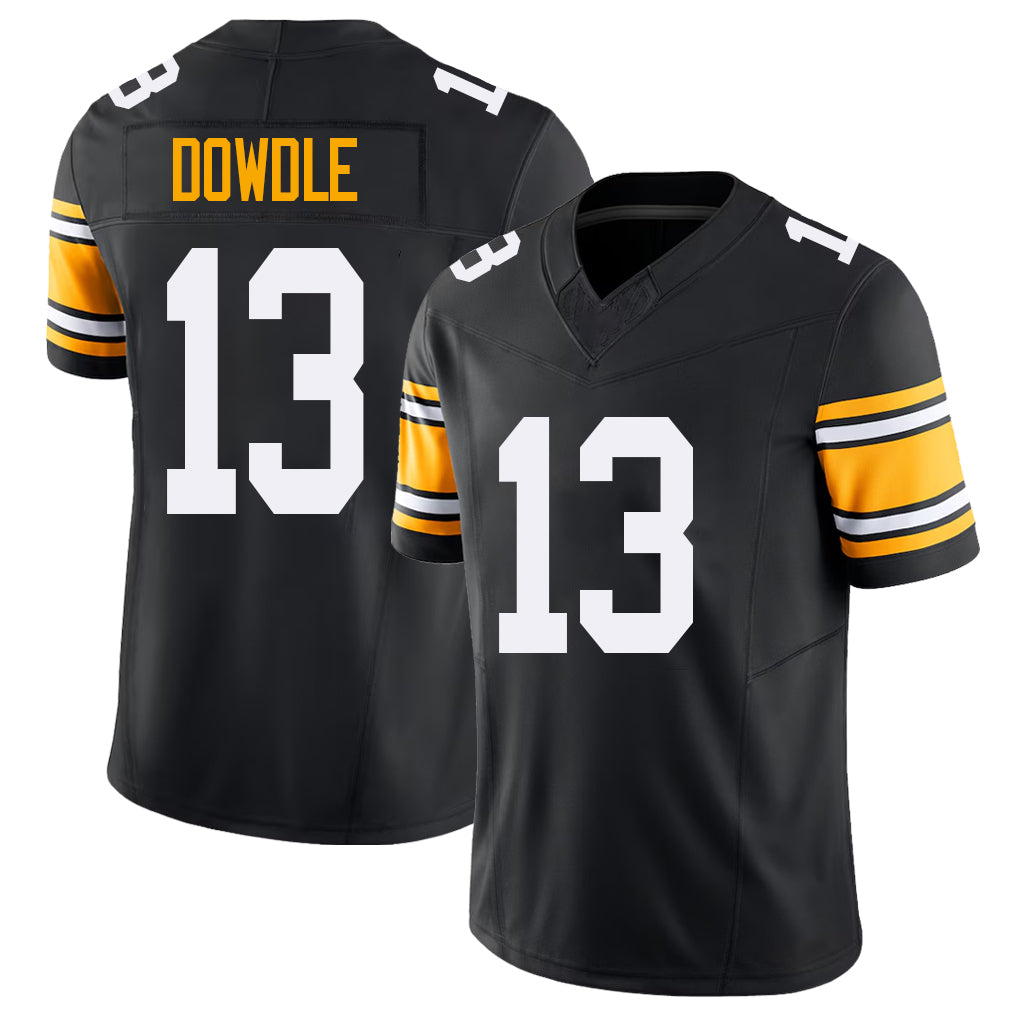 Pittsburgh #13 Dowdle Black Player Football V Neck Short Sleeve Jersey Rico For Men Youth Women Gift