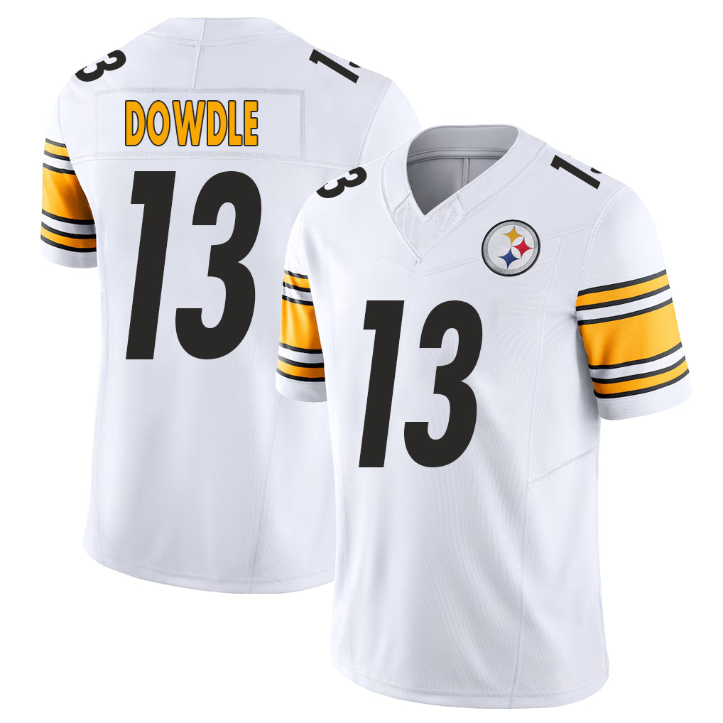 Pittsburgh #13 Dowdle Player Football V Neck Short Sleeve White Jersey Rico For Men Youth Women Gift