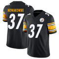 Pittsburgh #37 Nowakowski Player Football V Neck Short Sleeve Black Jersey Riley For Men Youth Women Gift