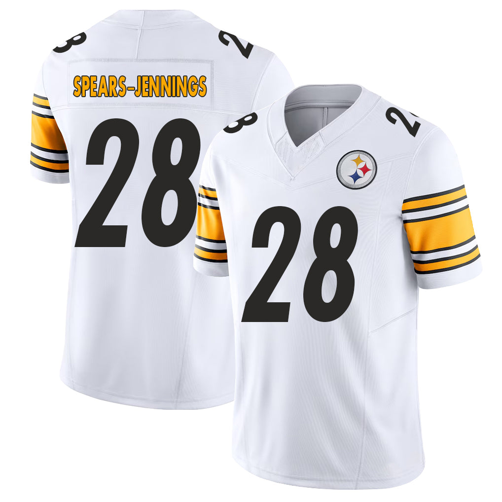 Pittsburgh #28 Spears-Jennings Player Football V Neck Short Sleeve White Jersey Robert For Men Youth Women Gift