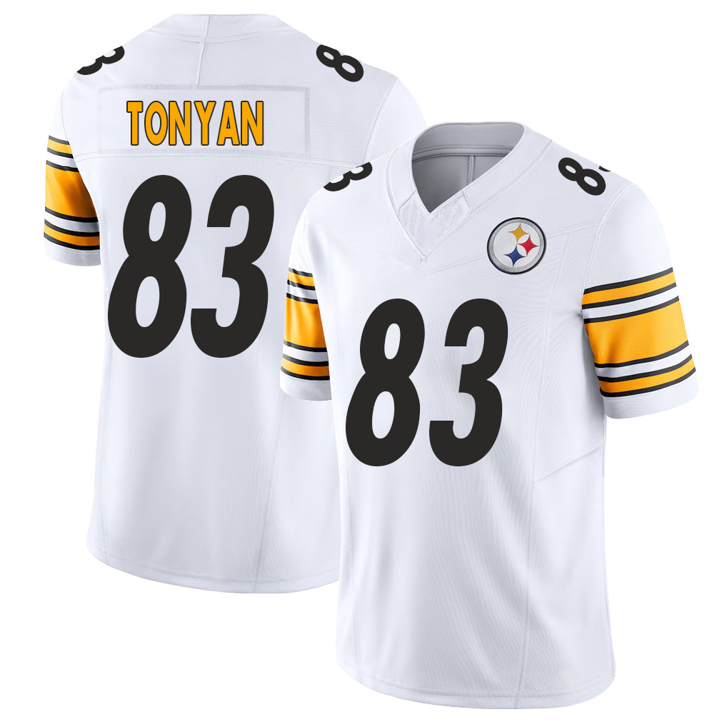 Pittsburgh #83 Tonyan Player Football V Neck Short Sleeve White Jersey Robert For Men Youth Women Gift