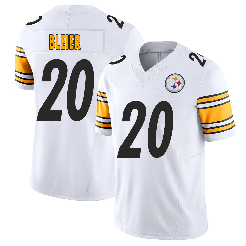 Pittsburgh #20 Bleier Player Football V Neck Short Sleeve White Jersey Rocky For Men Youth Women Gift