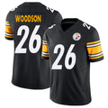 Pittsburgh #26 Woodson Player Football V Neck Short Sleeve Black Jersey Rod For Men Youth Women Gift