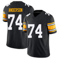 Pittsburgh #74 Anderson Black Player Football V Neck Short Sleeve Jersey Spencer For Men Youth Women Gift