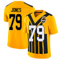 Pittsburgh #79 Jones Player Football V Neck Short Sleeve Gold Jersey Steven For Men Youth Women Gift