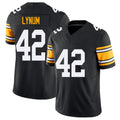 Pittsburgh #42 Lynum Black Player Football V Neck Short Sleeve Jersey Tamon For Men Youth Women Gift