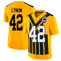 Pittsburgh #42 Lynum Player Football V Neck Short Sleeve Gold Jersey Tamon For Men Youth Women Gift