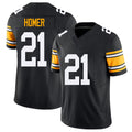 Pittsburgh #21 Homer Black Player Football V Neck Short Sleeve Jersey Travis For Men Youth Women Gift