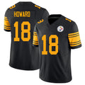 Pittsburgh #18 Howard Player Football V Neck Short Sleeve Jersey Black Will For Men Youth Women Gift