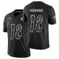 Pittsburgh #18 Howard Player Football V Neck Short Sleeve Black Jersey Will For Men Youth Women Gift