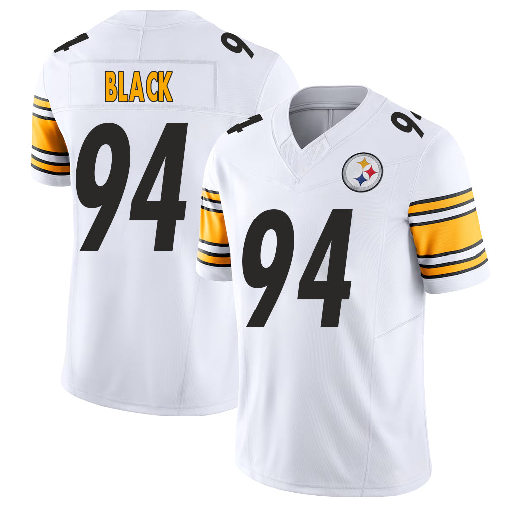 Pittsburgh #94 Black Player Football V Neck Short Sleeve White Jersey Yahya For Men Youth Women Gift