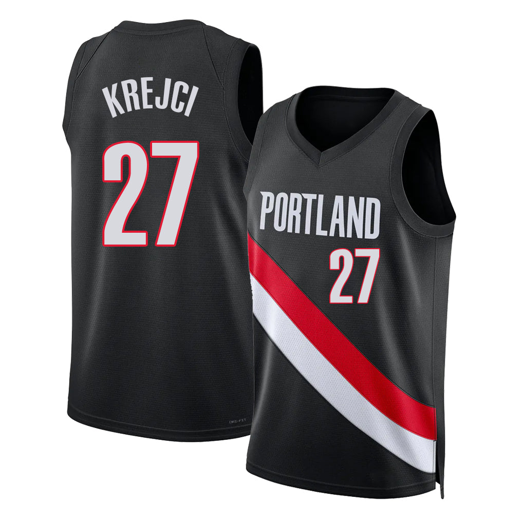 Portland #27 Krejčí Player Basketball Sleeveless Black Jersey Vít For Adult Youth