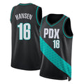 Portland #16 Hansen Player Basketball Sleeveless Black Jersey Yang For Adult Youth