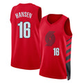 Portland #16 Hansen Player Basketball Sleeveless Red Jersey Yang For Adult Youth