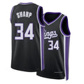 Sacramento #34 Sharp Player Basketball Sleeveless Black Jersey Emanuel For Adult Youth