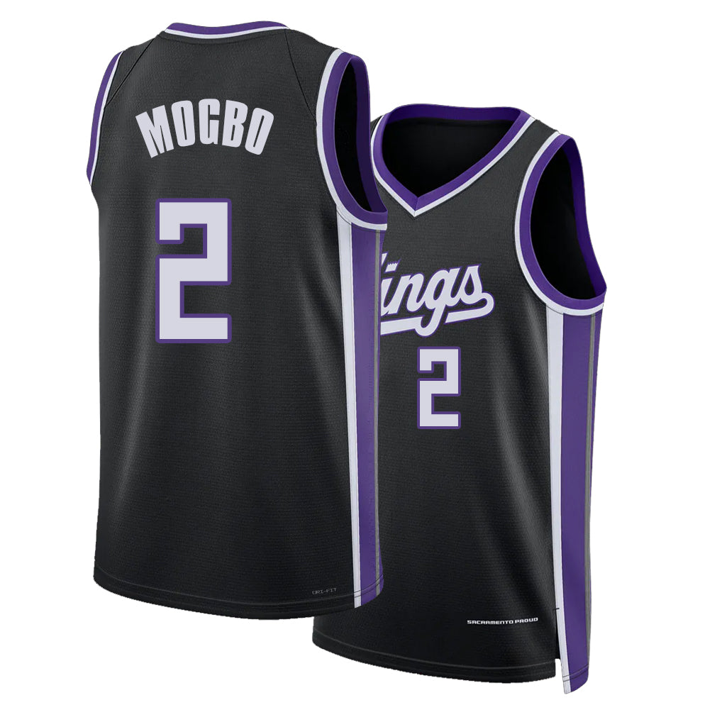 Sacramento #2 Mogbo Player Basketball Sleeveless Black Jersey Jonathan For Adult Youth