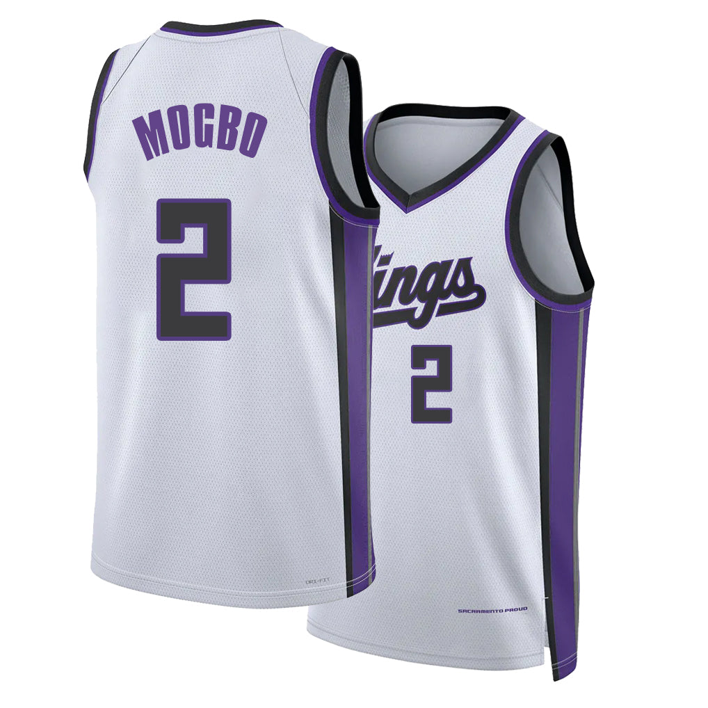 Sacramento #2 Mogbo Player Basketball Sleeveless White Jersey Jonathan For Adult Youth