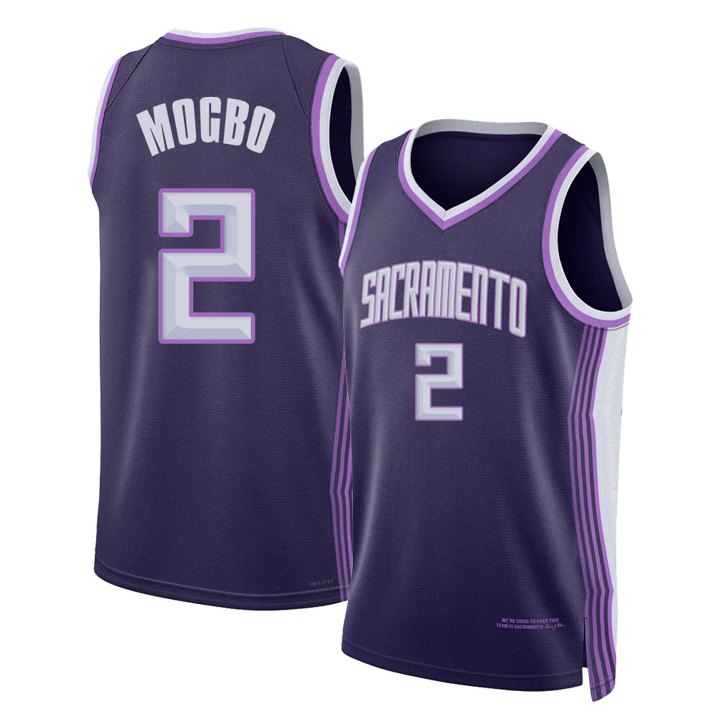 Sacramento #2 Mogbo Player Basketball Sleeveless Purple Jersey Jonathan For Adult Youth