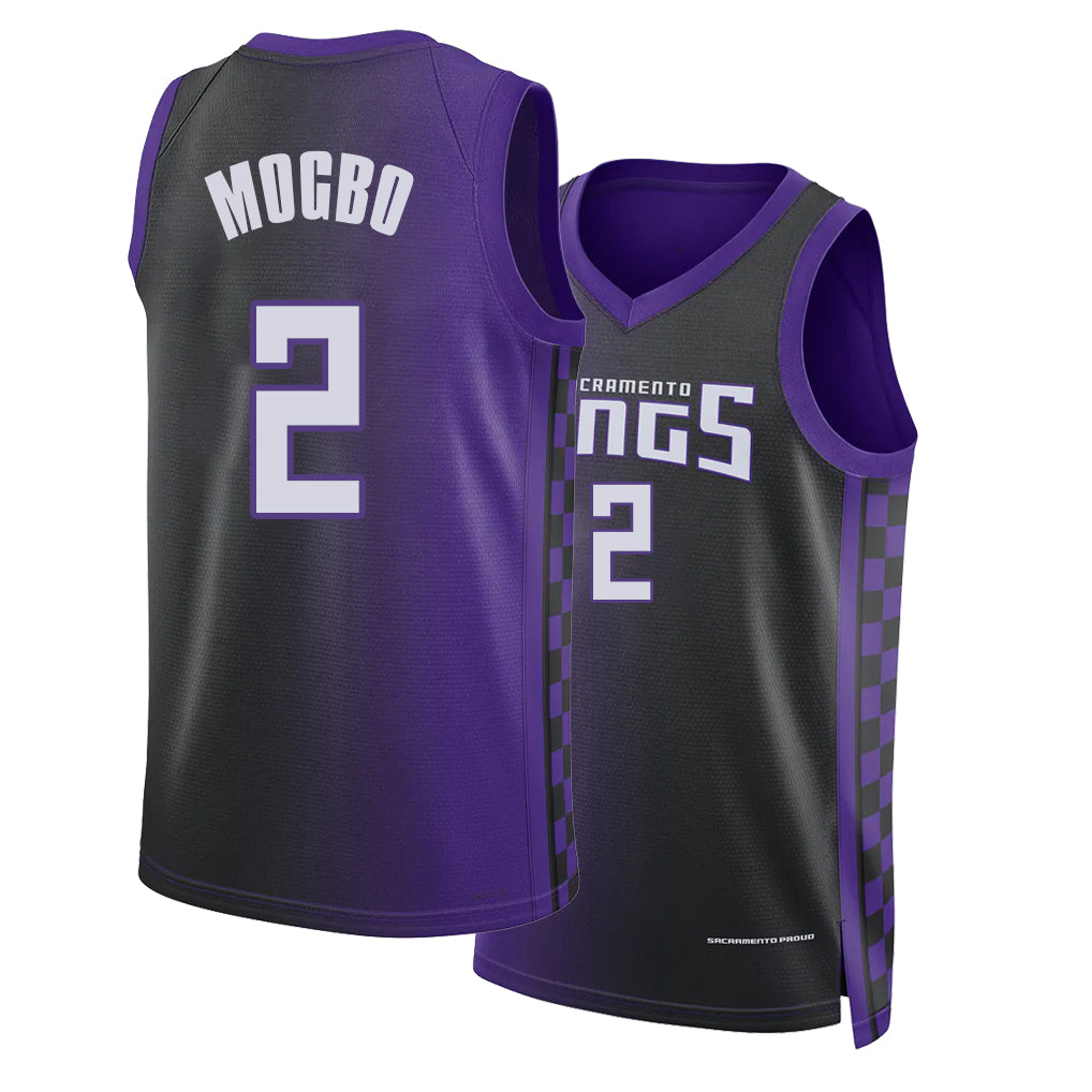Sacramento #2 Mogbo Player Basketball Sleeveless Purple Jersey Jonathan For Adult Youth