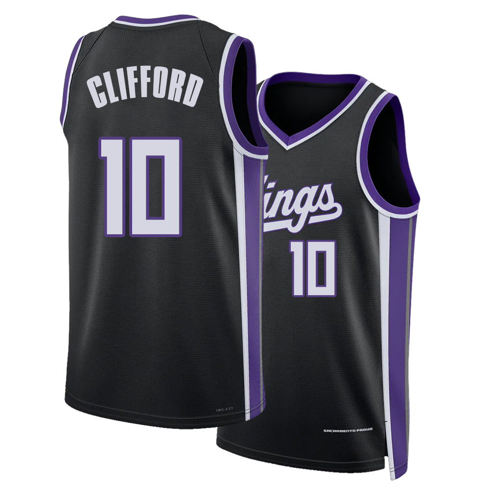 Sacramento #10 Clifford Player Basketball Sleeveless Black Jersey Nique For Adult Youth