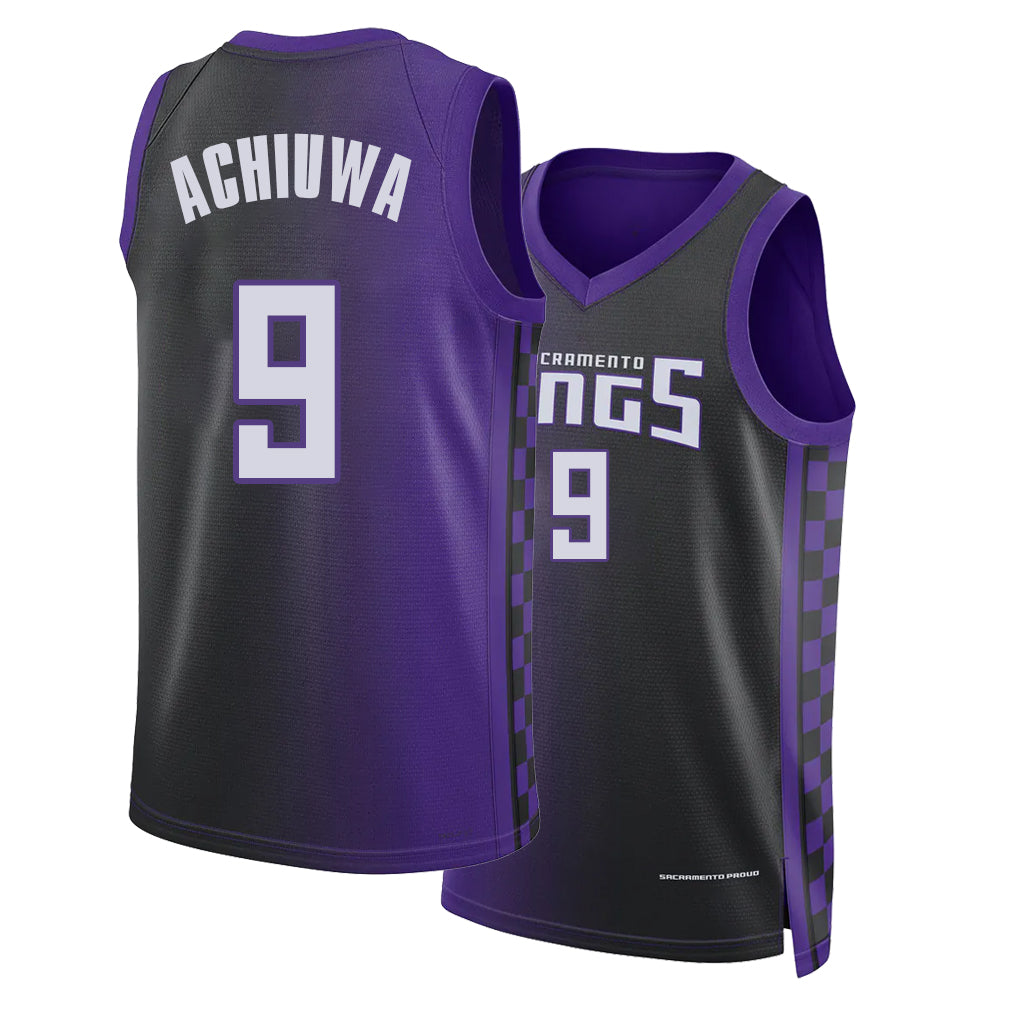 Sacramento #9 Achiuwa Player Basketball Sleeveless Purple Jersey Precious For Adult Youth