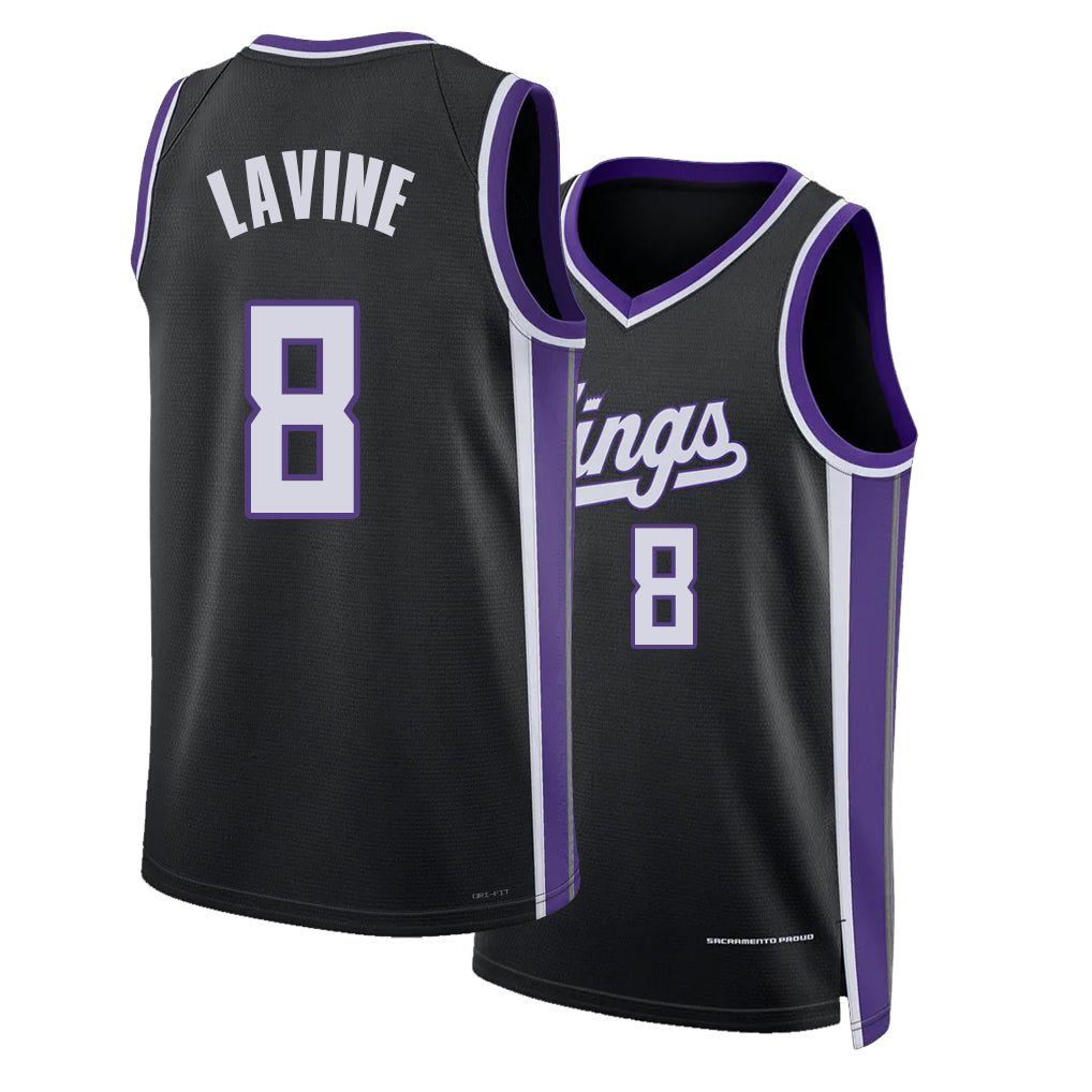 Sacramento #8 LaVine Player Basketball Sleeveless Black Jersey Zach For Adult Youth