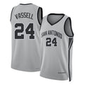 San Antonio #24 Vassell Player Basketball Sleeveless Silver Jersey Devin For Adult Youth