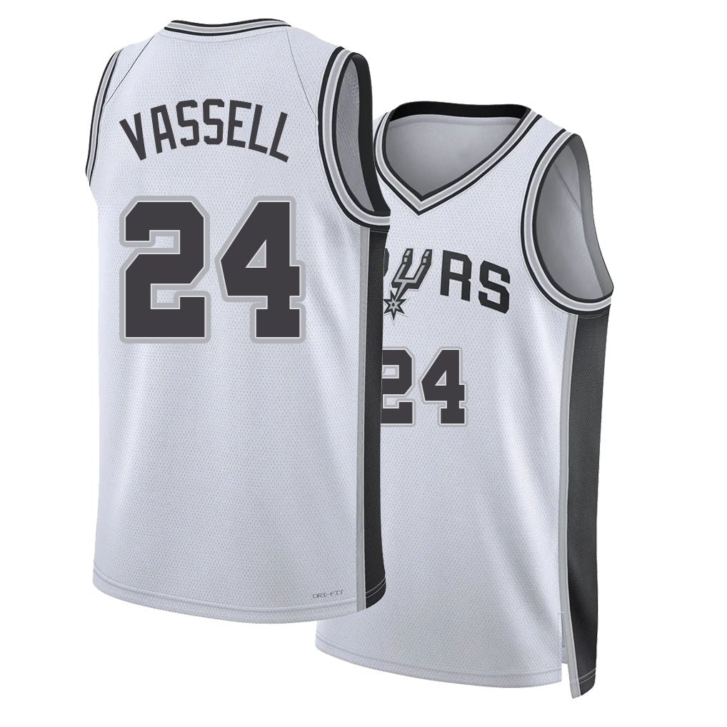 San Antonio #24 Vassell Player Basketball Sleeveless White Jersey Devin For Adult Youth