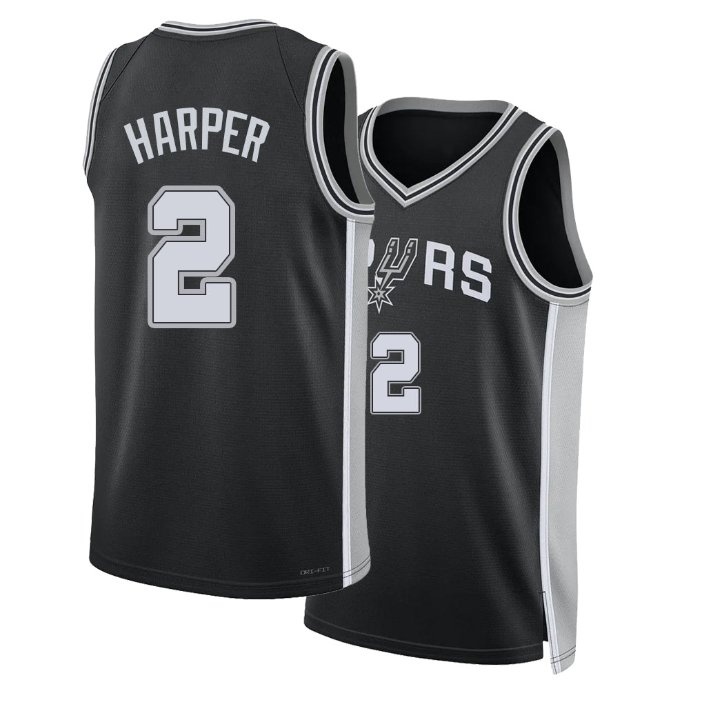 San Antonio #2 Harper Player Basketball Sleeveless Black Jersey Dylan For Adult Youth