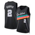 San Antonio #2 Harper Player Basketball Sleeveless Black Jersey Dylan For Adult Youth