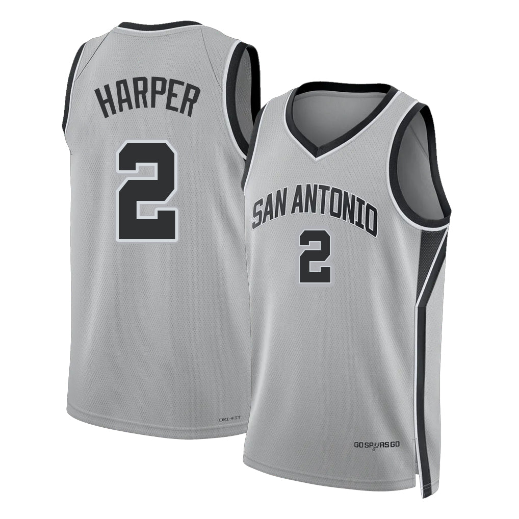 San Antonio #2 Harper Player Basketball Sleeveless Silver Jersey Dylan For Adult Youth