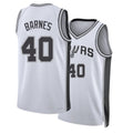 San Antonio #40 Barnes Player Basketball Sleeveless White Jersey Harrison For Adult Youth
