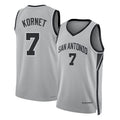 San Antonio #7 Kornet Player Basketball Sleeveless Silver Jersey Luke For Adult Youth