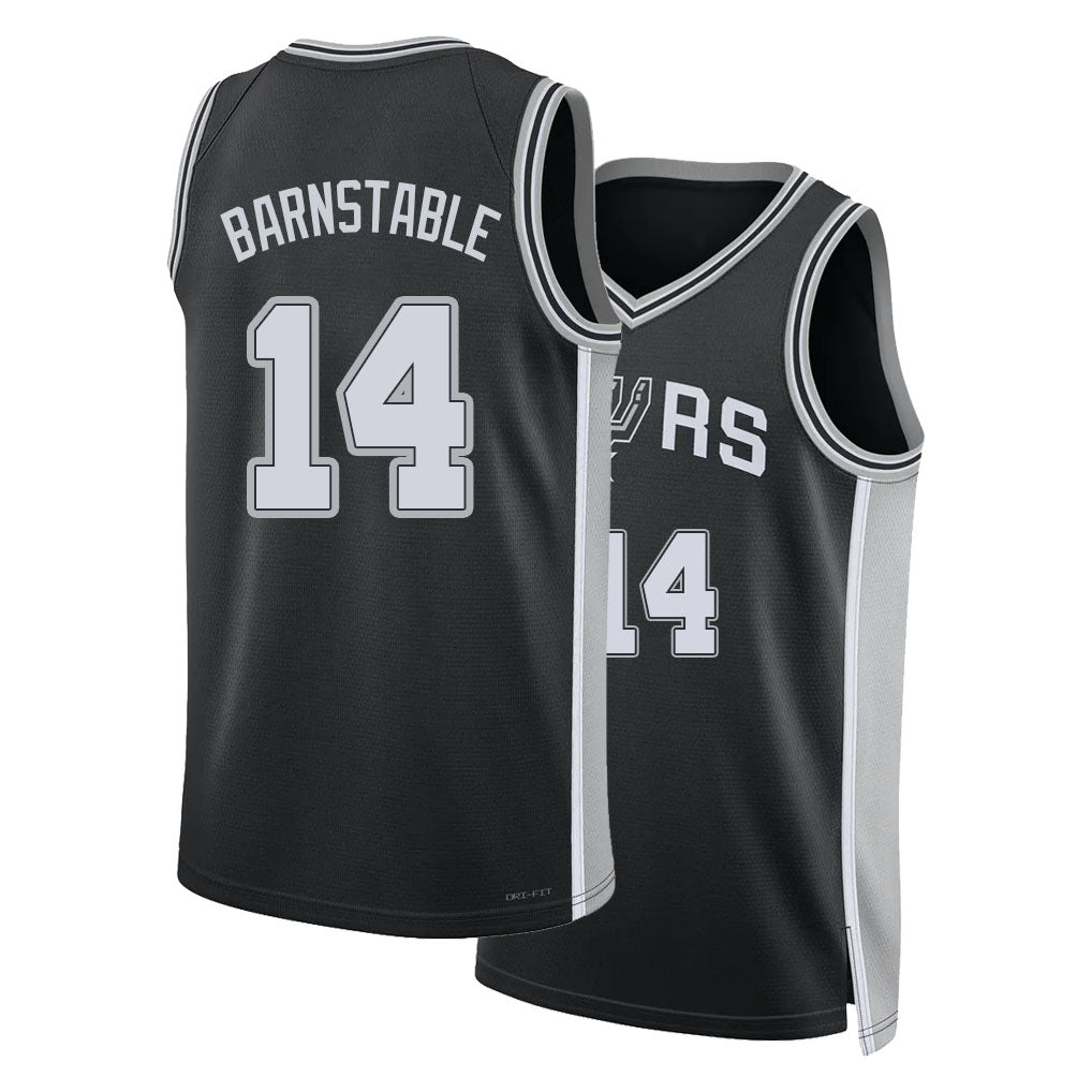 San Antonio #14 Barnstable Player Basketball Sleeveless Black Jersey Miles For Adult Youth