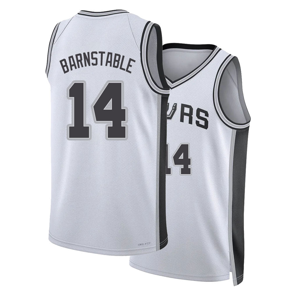 San Antonio #14 Barnstable Player Basketball Sleeveless White Jersey Miles For Adult Youth