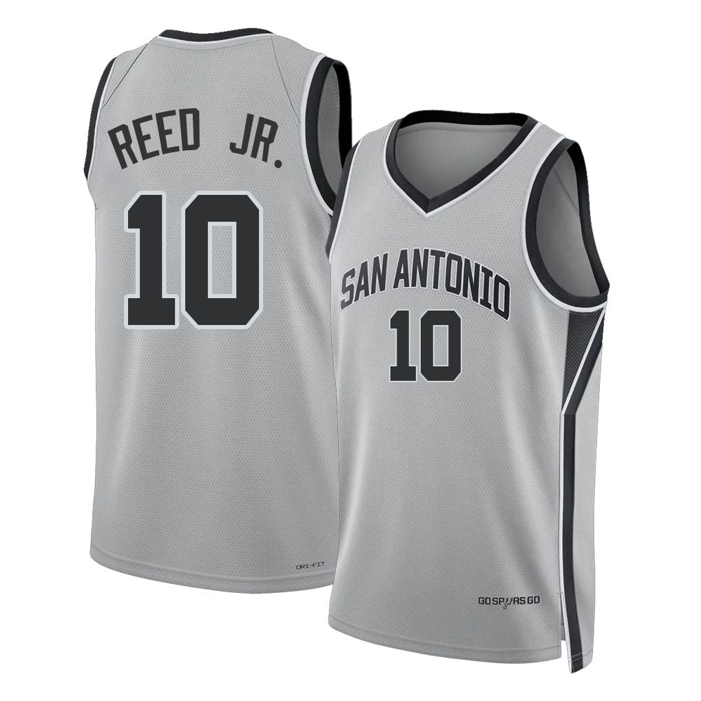 San Antonio #10 Reed Jr. Player Basketball Sleeveless Silver Jersey Tarris For Adult Youth