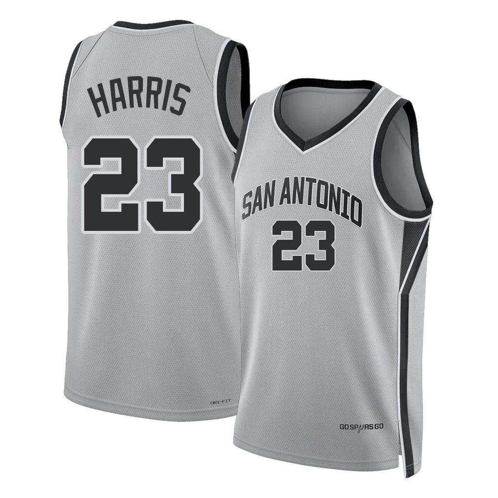 San Antonio #23 Harris Player Basketball Sleeveless Silver Jersey Tobias For Adult Youth