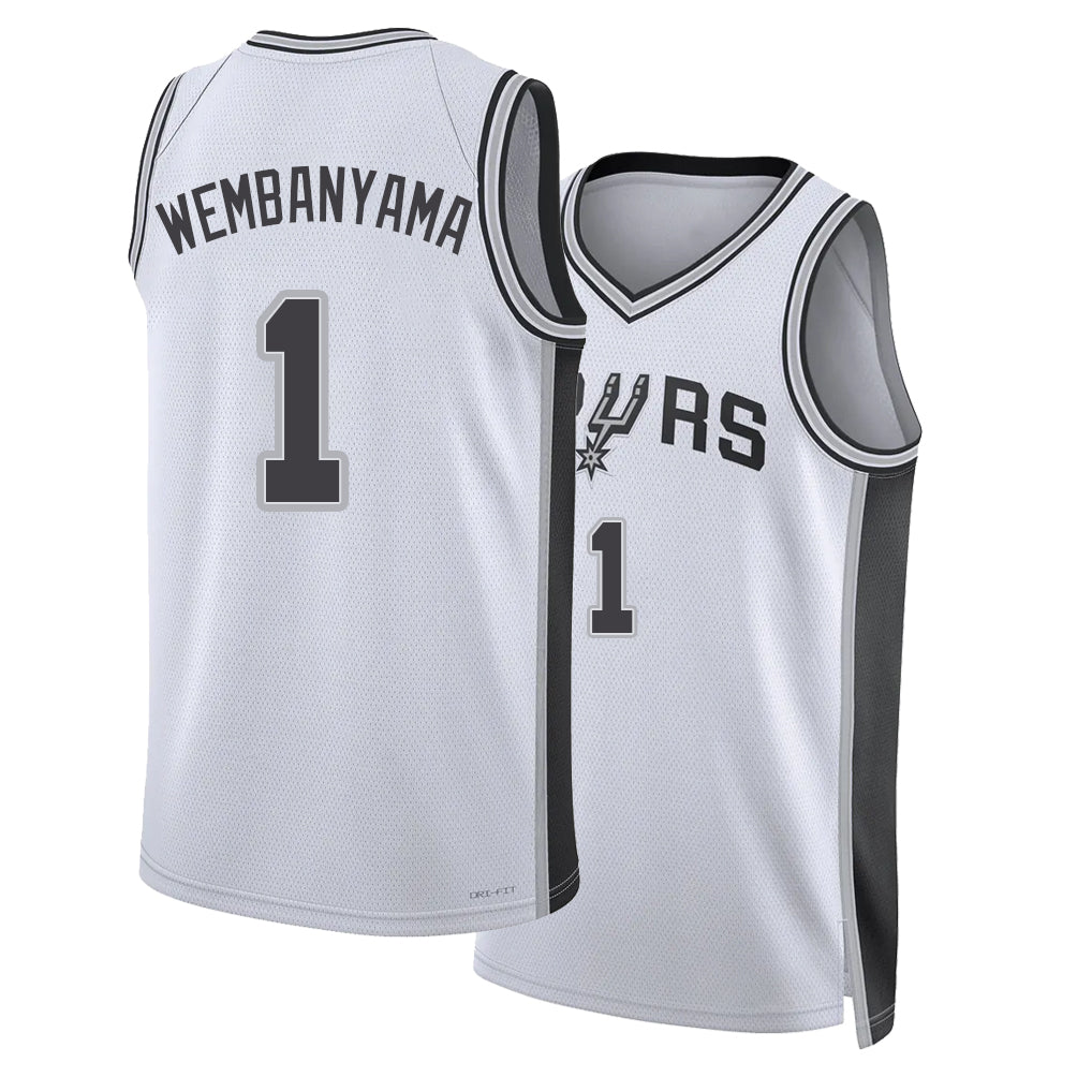 San Antonio #1 Wembanyama Player Basketball Sleeveless White Jersey Victor For Adult Youth
