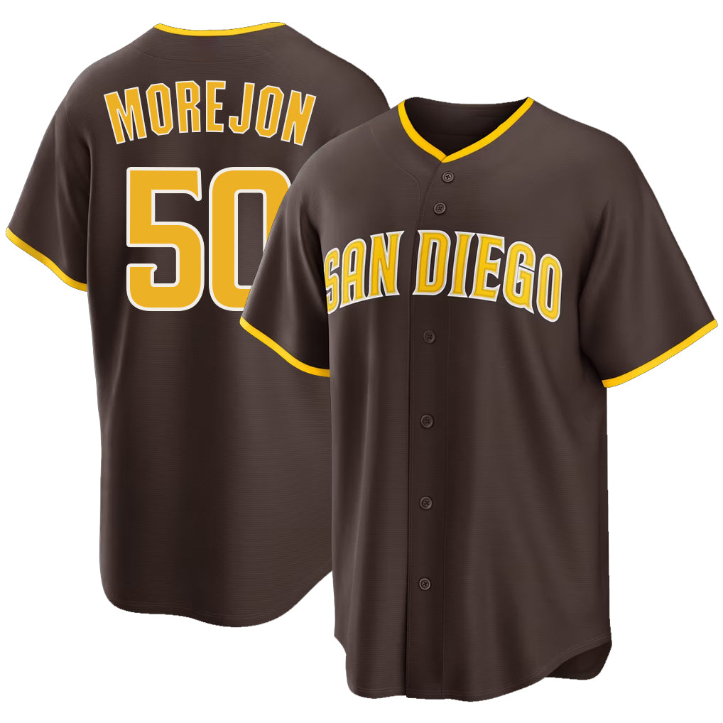 San Diego #50 Morejon Player Baseball Short Sleeve Brown Jersey Adrian For Men Women Youth Gift