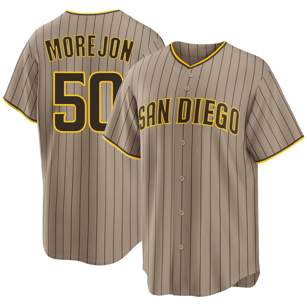 San Diego #50 Morejon Player Baseball Short Sleeve Sand Jersey Adrian For Men Women Youth Gift