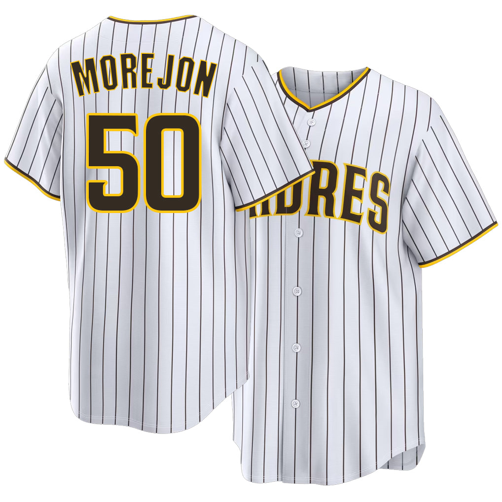 San Diego #50 Morejon Player Baseball Short Sleeve White Jersey Adrian For Men Women Youth Gift
