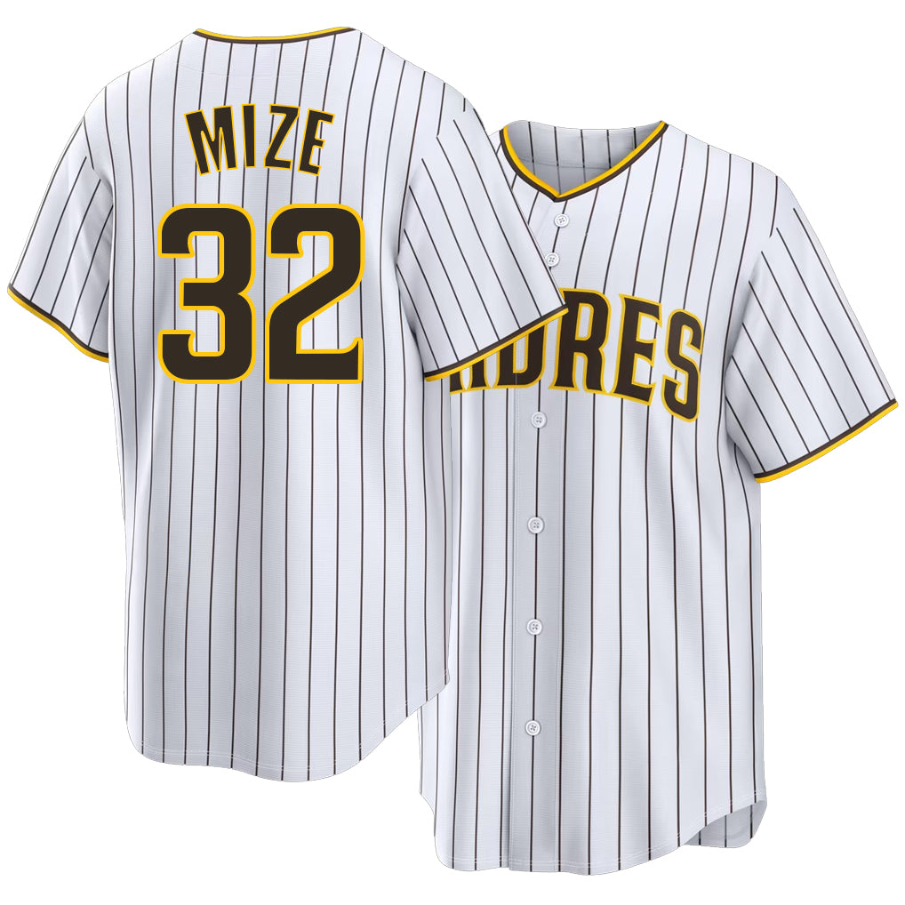 San Diego #32 Mize Player Baseball Short Sleeve White Jersey Casey For Men Women Youth Gift