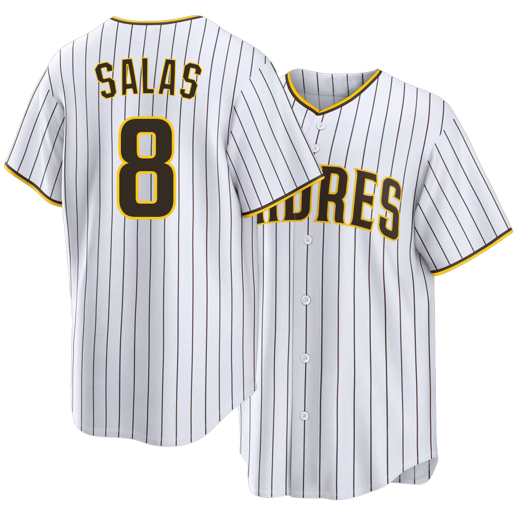 San Diego #8 Salas Player Baseball Short Sleeve White Jersey Ethan For Men Women Youth Gift
