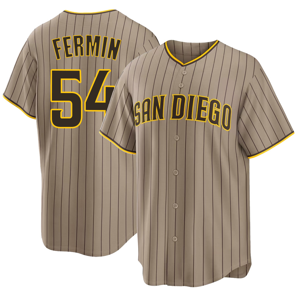 San Diego #54 Fermin Player Baseball Short Sleeve Sand Jersey Freddy For Men Women Youth Gift