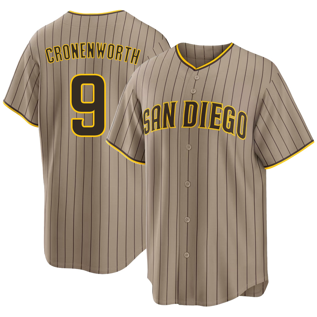 San Diego #9 Cronenworth Player Baseball Short Sleeve Sand Jersey Jake For Men Women Youth Gift